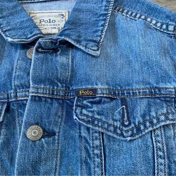 POLO Ralph Lauren Distressed Denim Jacket Size 16 - Picture 9 of 10